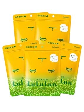 LULULUN JAPAN MELON MOISTURE FACE MASK HOKKAIDO 7SHEETS X 5BAGS